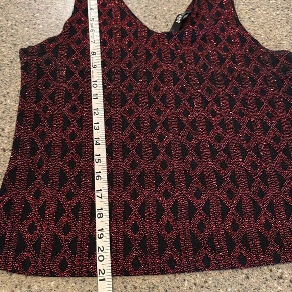 JUMP APPAREL Vintage 90s Black & Red Sparkle Tank Top - Picture 6 of 10